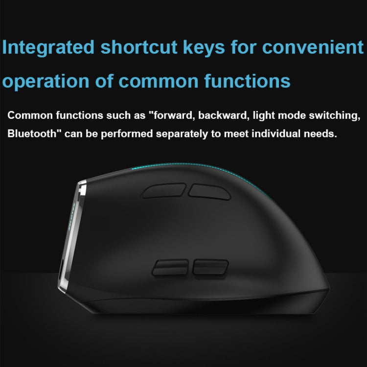 Ratón inalámbrico ZELOTES F36 de 9 teclas con agarre vertical, ergonómico, con Bluetooth dual y programación de 2,4 GHz