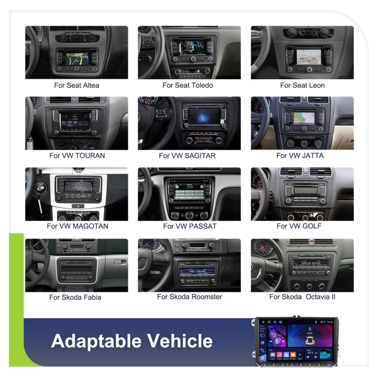Para Volkswagen 4+64G Reproductor multimedia Sistema Android 13, 7 pulgadas, 9 pulgadas
