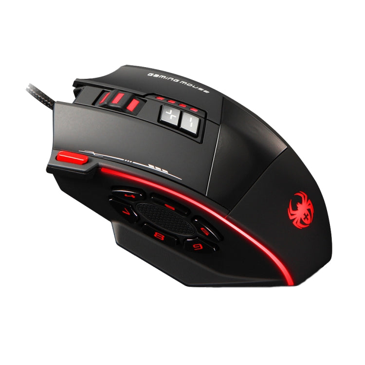 Ratón ergonómico con cable de 12 teclas ZELOTES C19 para programación