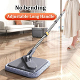 Square Spin Mop and Bucket With 2 Mop Pads Set Separate Clean And Dirty Water