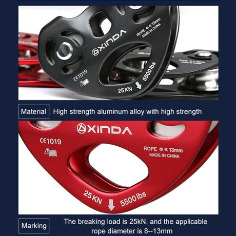 XINDA XD-Q9676 Outdoor Crossing Slip Rope Transportation Double Axle Double Pulley - LYDARZ