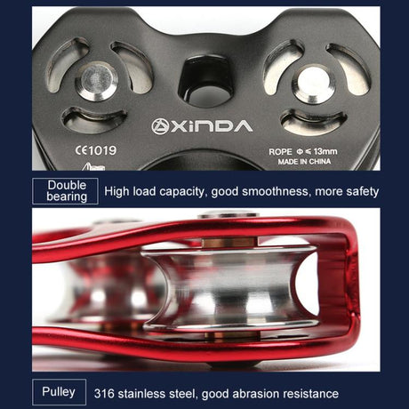 XINDA XD-Q9676 Outdoor Crossing Slip Rope Transportation Double Axle Double Pulley - LYDARZ