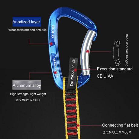 XINDA XD-CP05/06 Outdoor Mountaineering Climbing Straight Door Curved Door Fast Hanging Safety Buckle Flat Belt - LYDARZ