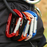 Hebilla de seguridad para escalada al aire libre XINDA XD-CP05/06 para montañismo - Puerta recta y curva, de rápido montaje con cinturón plano