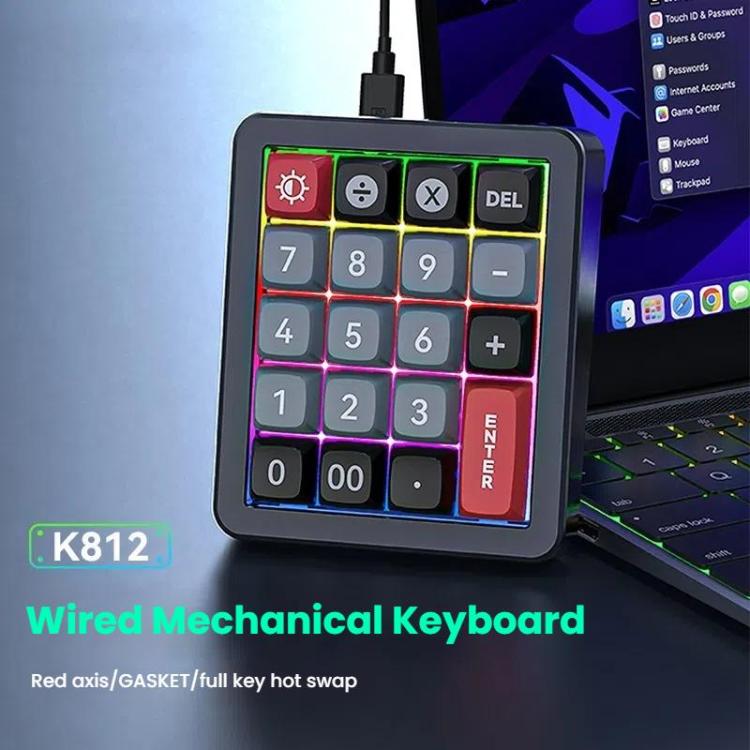 MKESPN K812 GASKET Aluminiumlegierung RGB Hot-Swap-fähige, individuell kabelgebundene, mechanische Mini-Gaming-Tastatur