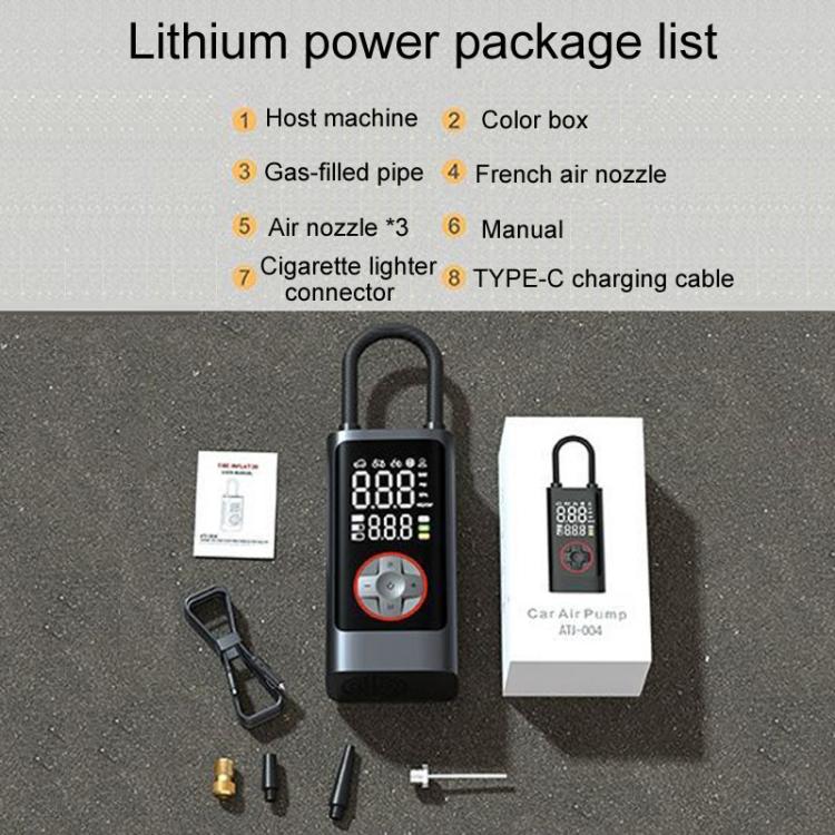 ATJ-004 Smart Wireless Car Tire Pump - Portable Digital Display Multi-Function Inflator