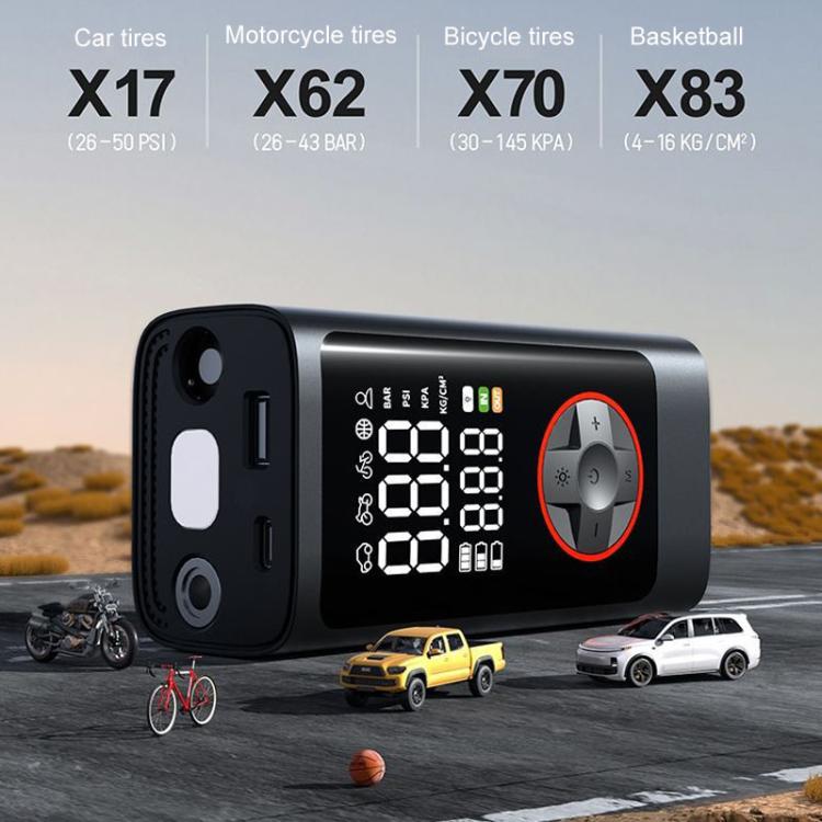 ATJ-004 Smart Wireless Car Tire Pump - Portable Digital Display Multi-Function Inflator