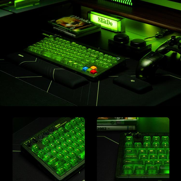 8BitDo Retro87 Mechanical Keyboard: RGB, Green Transparent, Large Keys