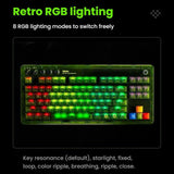 8BitDo Retro87 Mechanical Keyboard Retro RGB Lighting Green Transparent Keyboard With Large Keys - LYDARZ