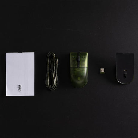 8BitDo Retro R8 Green Translucent Wireless Mouse With Charging Base - LYDARZ