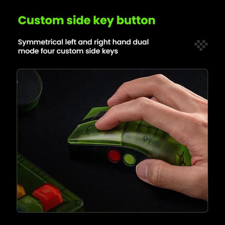 8BitDo R8 Retro Wireless Mouse - Green Translucent w/ Charging Base