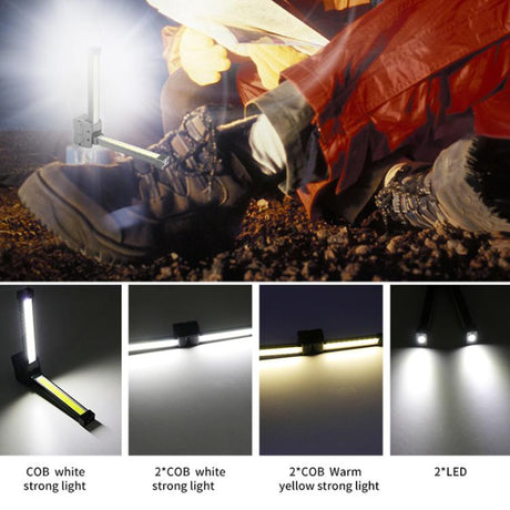 Double-Sided COB 90-Degree Folding Work Light Magnet With Hook Maintenance Light - LYDARZ