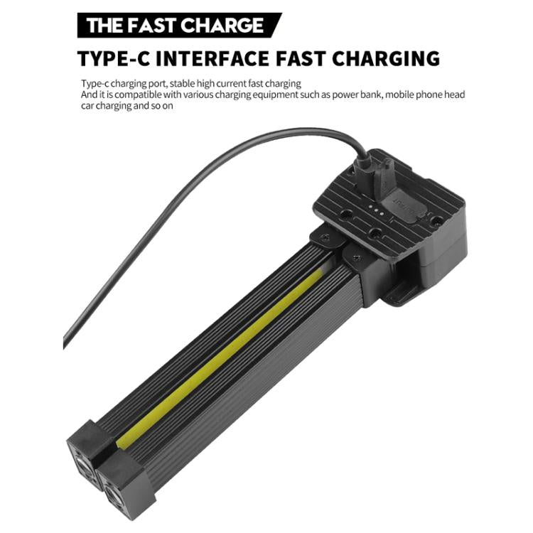 Double-Sided COB Work Light with 90-Degree Folding Design, Magnet, and Hook for Maintenance