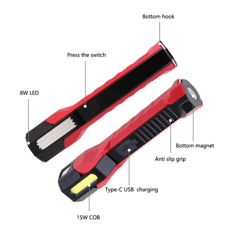 Magnet-Hook COB Rotating Strong Light Emergency Work Light - LYDARZ
