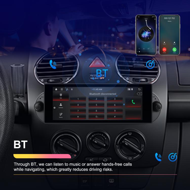 Reproductor Android para Volkswagen Beetle 2002-2010, pantalla horizontal de 6,86 pulgadas, 2+64 GB, estándar, estándar + AHD + micrófono