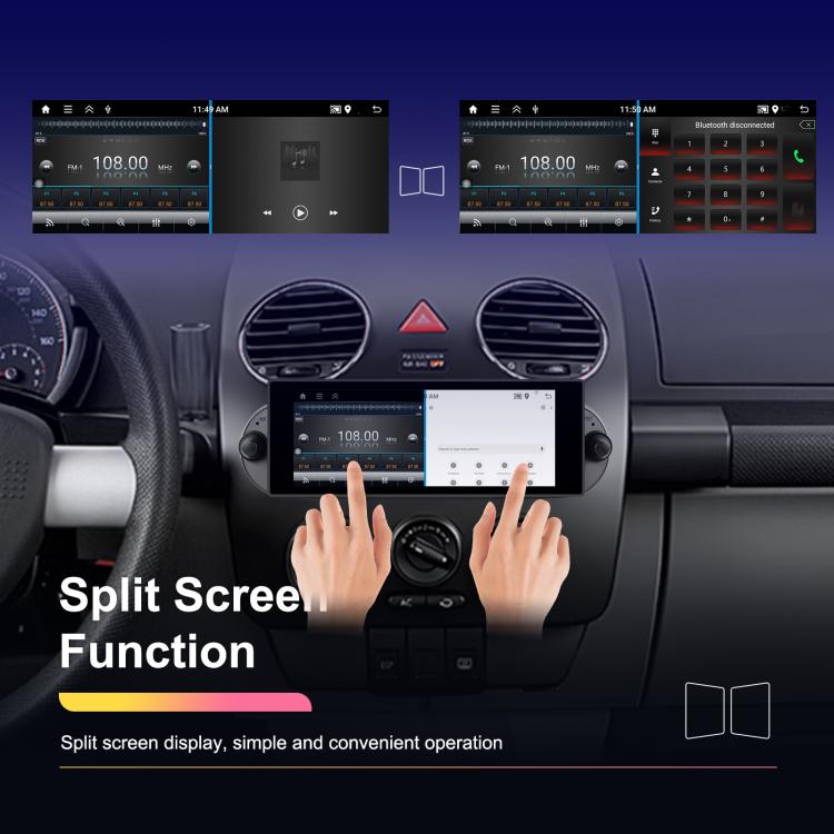 Reproductor Android para Volkswagen Beetle 2002-2010, pantalla horizontal de 6,86 pulgadas, 2+64 GB, estándar, estándar + AHD + micrófono