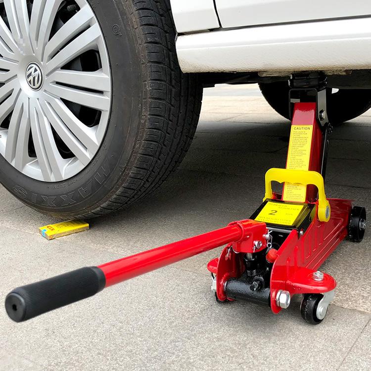 Horizontal Hydraulic Car Jack - Manual Tire Change Lifting Tool