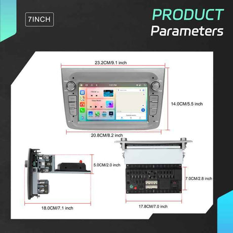For Alfa Romeo MITO 2008-2016 7 inch Horizontal Screen Android 15 Carplay Car Center Control Integrated Machine, 4+64G, 2+64G