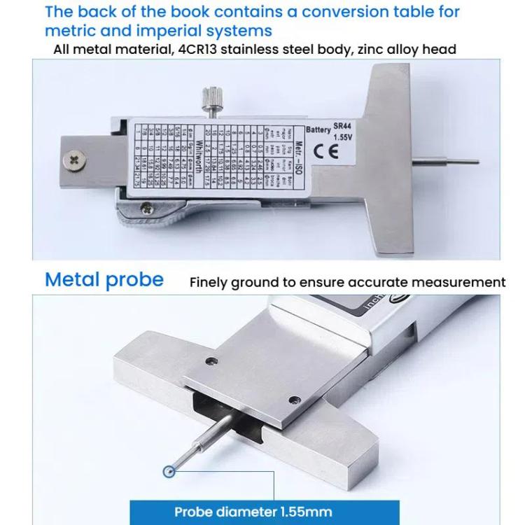 Medidor digital de profundidad de la banda de rodadura de neumáticos Syntek: calibrador con pantalla electrónica para mediciones de 0 a 25 mm