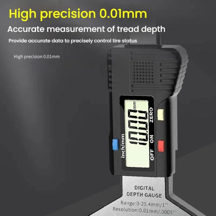 Syntek Digital Depth Ruler 0-25mm for Accurate Tire Tread Measurement