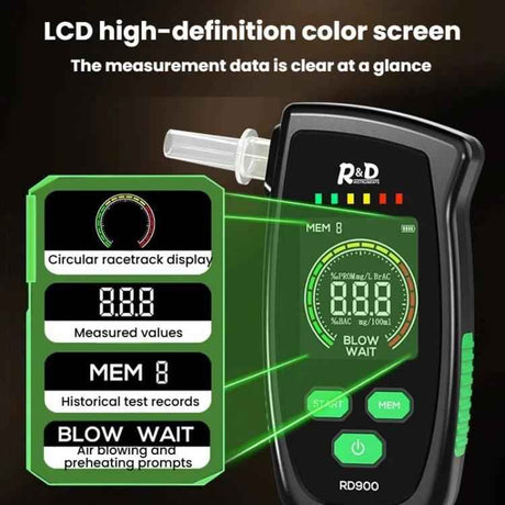 R&D INSTRUMENTS RD900 High-Sensitivity Rapid Screening Alcohol Tester Portable Breath Alcohol Detector, RD900