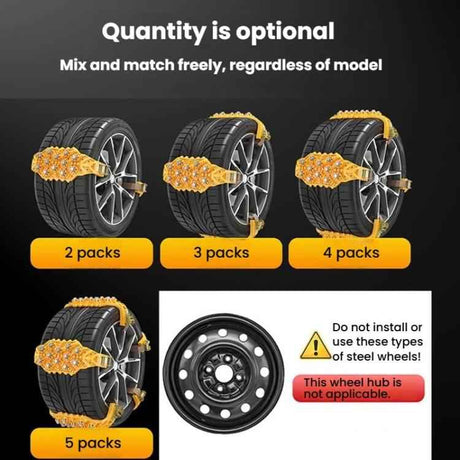 ML-1287 Universal Car Track-Type Anti-Skid Chains Off-Road Vehicle Tire Ice Breaking Chains