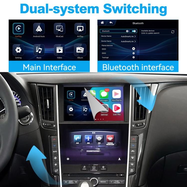 Wireless CarPlay Module Decoder, For Infiniti Q50/Q60/Q50L/QX50 2015-2019 JOYEAUTO WZIN-1, For Infiniti QX60/Q70 2015-2019 JOYEAUTO WZIN-2