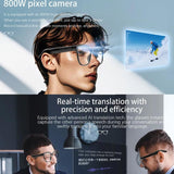 M02S Smart Glasses with 8MP HD Camera, 1080P Video, AI Voice Assistant, Recording, Translation, Transparent, Sunglasses, Photochromic, Transparent+Sunglasses, Transparent+Photochromic