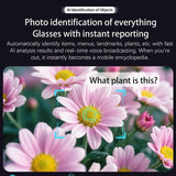 M02S Smart Glasses with 8MP HD Camera, 1080P Video, AI Voice Assistant, Recording, Translation, Transparent, Sunglasses, Photochromic, Transparent+Sunglasses, Transparent+Photochromic