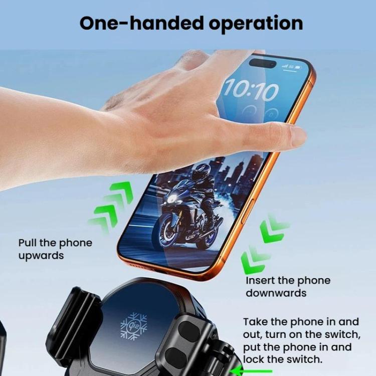 Kewig M33 Pro Shock-Absorbing Heat-Dissipating Wireless Charging Phone Mount Motorcycle Fan Cooling Anti-Shake Stand, Front Fork Mount