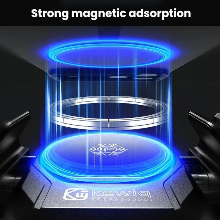 Kewig M33 Pro Shock-Absorbing Heat-Dissipating Wireless Charging Phone Mount Motorcycle Fan Cooling Anti-Shake Stand, Front Fork Mount