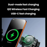 Kewig M33 Pro Shock-Absorbing Heat-Dissipating Wireless Charging Phone Mount Motorcycle Fan Cooling Anti-Shake Stand, Front Fork Mount