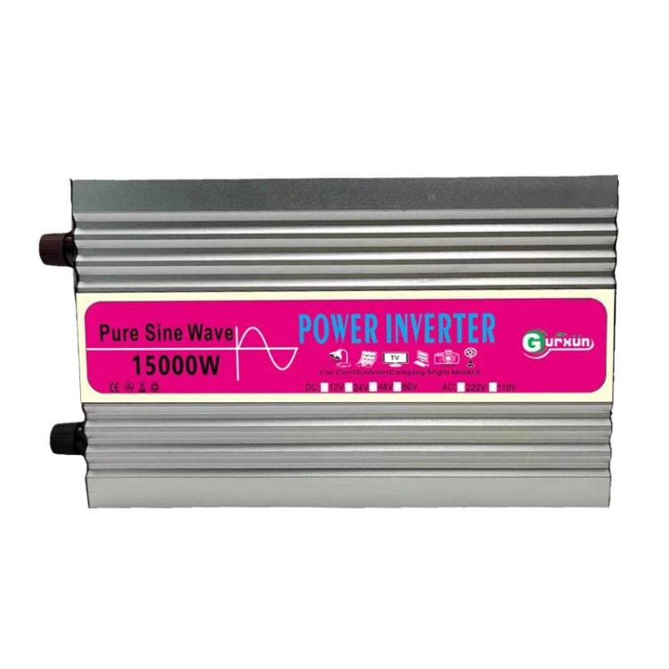 Gurxun 15000W Pure Sine Wave Car Power Inverter With Voltage Display High-Power Universal Power Outlet, 60V To 220V, 12V To 110V, 24V To 110V