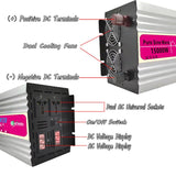 Gurxun 15000W Pure Sine Wave Car Power Inverter With Voltage Display High-Power Universal Power Outlet, 60V To 220V, 12V To 110V, 24V To 110V