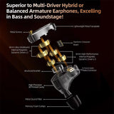 KZ Decet 3.5mm Array-style 10-Driver Dynamic 1.2m Wired Earphone, Original Sound Standard, Original Sound With Mic, Tuned Standard, Tuned With Mic