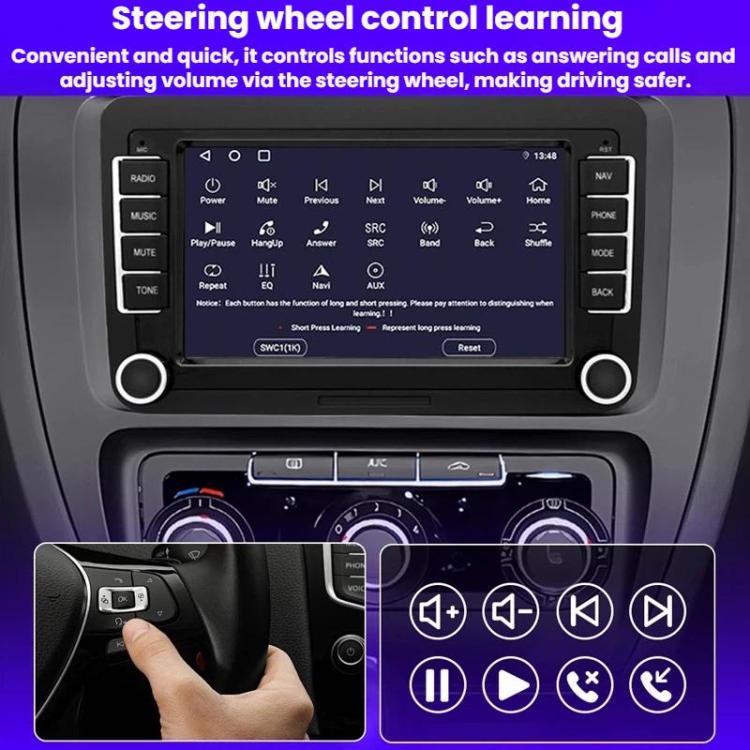 7-Inch Car Navigation System With Wireless Bluetooth CarPlay For Volkswagen, Quad-core 2GB+32GB, Octa-core 4GB+64GB, Octa-core 6GB+128GB