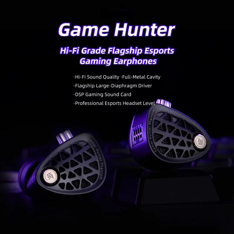 KZ Phantom Hi-Fi-grade Audio Gaming 1.2m Wired Earphones, 3.5mm Standard, 3.5mm With Mic, Type-C Sound Card