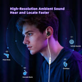 KZ Phantom Hi-Fi-grade Audio Gaming 1.2m Wired Earphones, 3.5mm Standard, 3.5mm With Mic, Type-C Sound Card