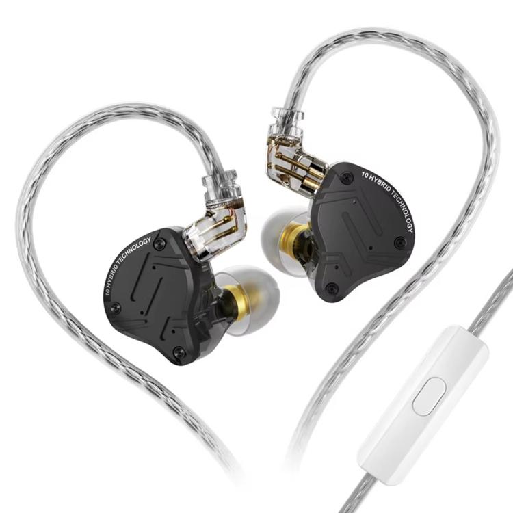 KZ-ZS10 PRO X 10-driver Dynamic Driver+Balanced Armature 1.2m Wired Earphones, Without Mic, With Mic