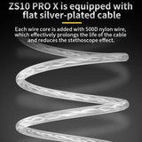 KZ-ZS10 PRO X 10-driver Dynamic Driver+Balanced Armature 1.2m Wired Earphones, Without Mic, With Mic