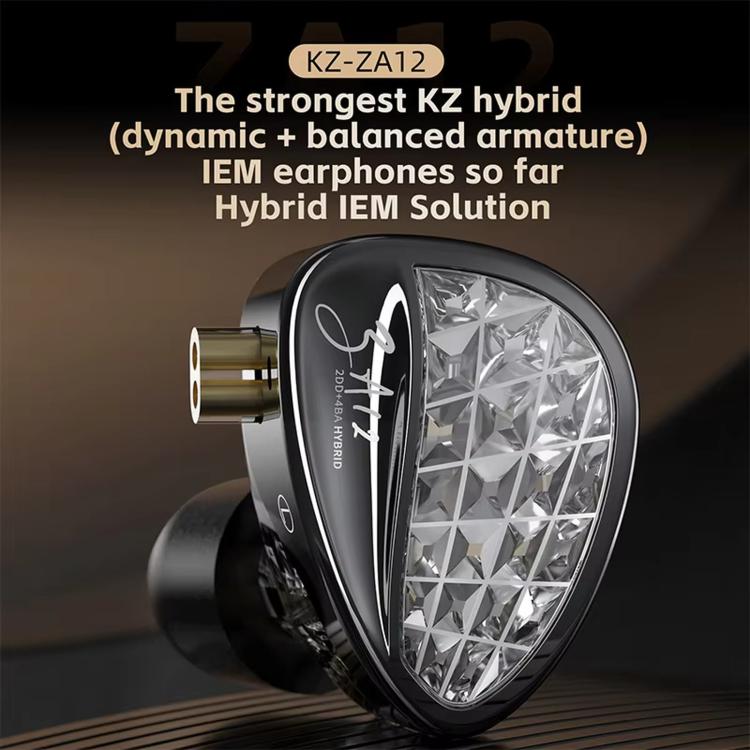 KZ-ZA12 Wired Earphones – Hybrid Dynamic + Balanced Armature, Hi-Fi Stage Monitor