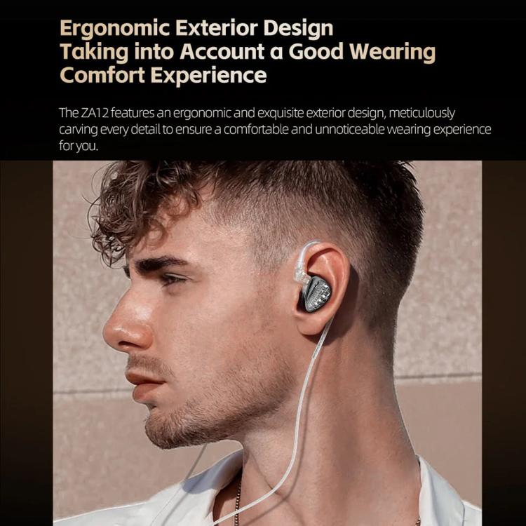 KZ-ZA12 Wired Earphones – Hybrid Dynamic + Balanced Armature, Hi-Fi Stage Monitor