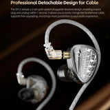 KZ-ZA12 Wired Earphones – Hybrid Dynamic + Balanced Armature, Hi-Fi Stage Monitor