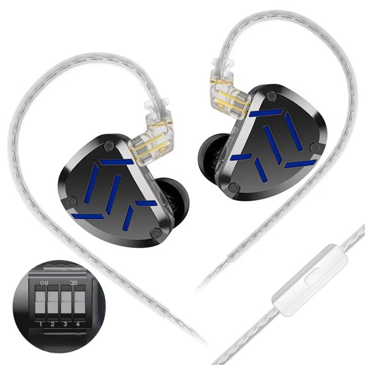 KZ-ZAT 1.2m Wired In-Ear Earhones With 1 Dynamic Driver and 8 Balanced Armature Drivers Hi-Fi Stage Monitoring Earbuds, Standard, With Mic
