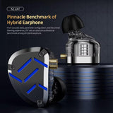 KZ-ZAT 1.2m Wired In-Ear Earhones With 1 Dynamic Driver and 8 Balanced Armature Drivers Hi-Fi Stage Monitoring Earbuds, Standard, With Mic