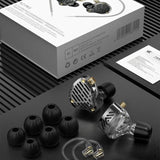 KZ-PR3 Planar Diaphragm In-Ear 1.2m Wired Earphones Hi-Fi Monitoring Stage Replaceable Cable Planar Speaker Earbuds, Black Standard, Black With Mic