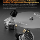 KZ-PR3 Planar Diaphragm In-Ear 1.2m Wired Earphones Hi-Fi Monitoring Stage Replaceable Cable Planar Speaker Earbuds, Black Standard, Black With Mic