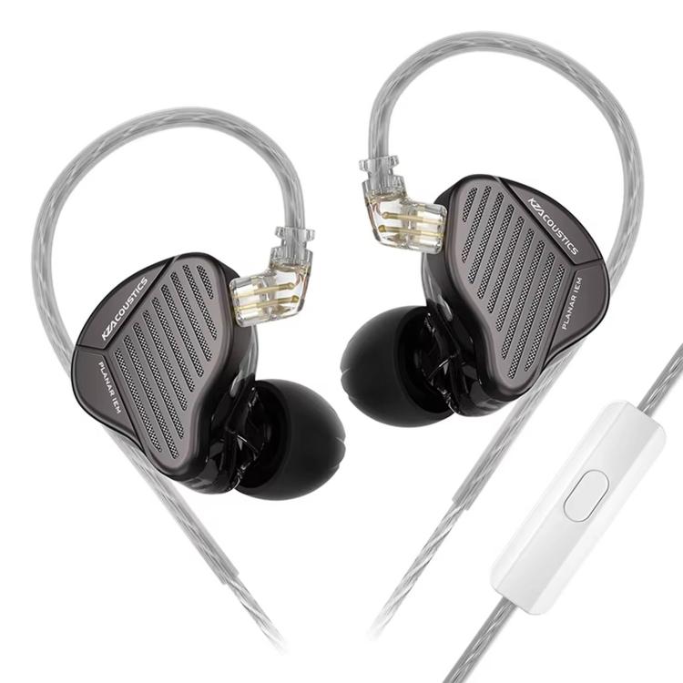 KZ-PR1 Planar Magnetic 1.2m Wired Earphones 13.2mm Planar Driver High-Res Hi-Fi Earbuds, Standard, With Mic