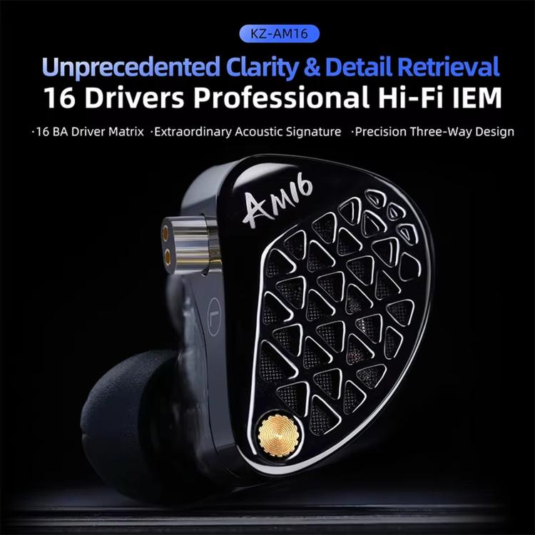 KZ-AM16 Dedicated Low-Frequency Drivers Music Gaming Hi-Fi 1.2m Wired Earphones, Balanced Standard 3.5mm, Balanced With Mic 3.5mm, Bass Enhanced Standard 3.5mm, Bass Enhanced With Mic 3.5mm, Balanced With Mic Type-C, Bass Enhanced With Mic Type-C