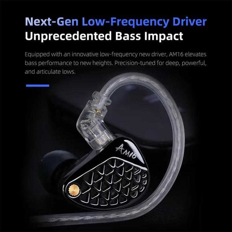 KZ-AM16 Dedicated Low-Frequency Drivers Music Gaming Hi-Fi 1.2m Wired Earphones, Balanced Standard 3.5mm, Balanced With Mic 3.5mm, Bass Enhanced Standard 3.5mm, Bass Enhanced With Mic 3.5mm, Balanced With Mic Type-C, Bass Enhanced With Mic Type-C